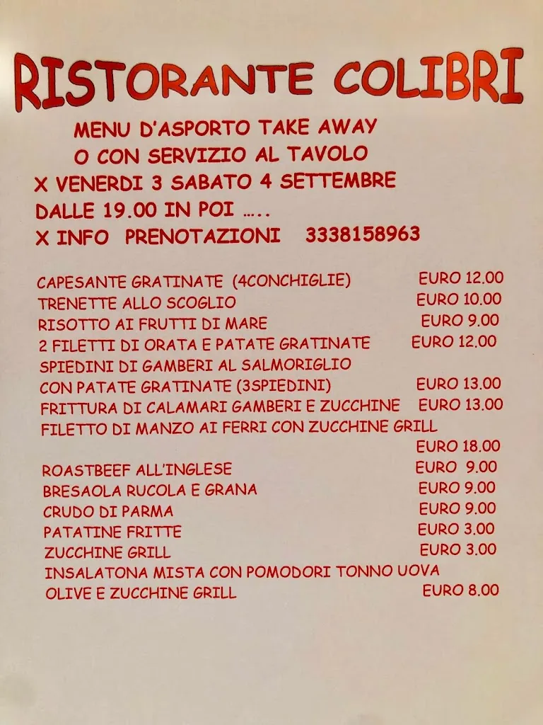 Menu_Ristorante Self Service Colibri' Bellusco_Bellusco_image_4