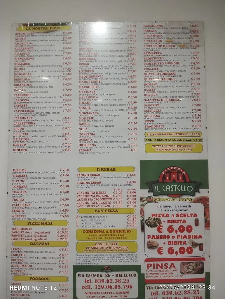 Menu_Pizzeria Il Castello di Bellusco_Bellusco_image_1