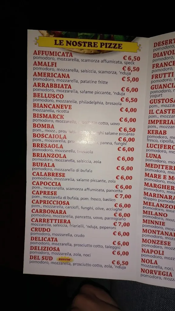Menu_Pizzeria Il Castello di Bellusco_Bellusco_image_2