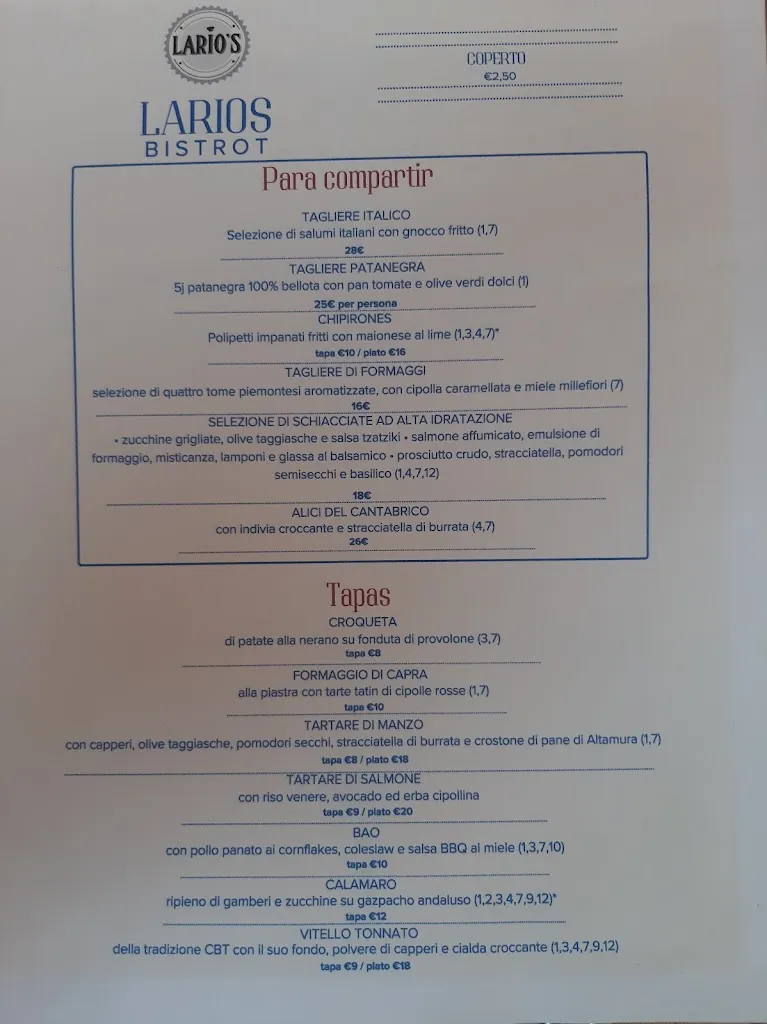 Menu_Lario's Bistrot_Bene Lario_image_2