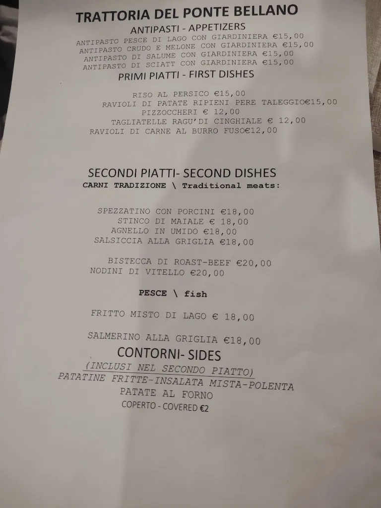 Menu_Trattoria Del Ponte - Bellano _Bellano_immagine_2