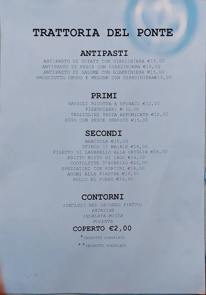 Menu_Trattoria Del Ponte - Bellano _Bellano_immagine_3