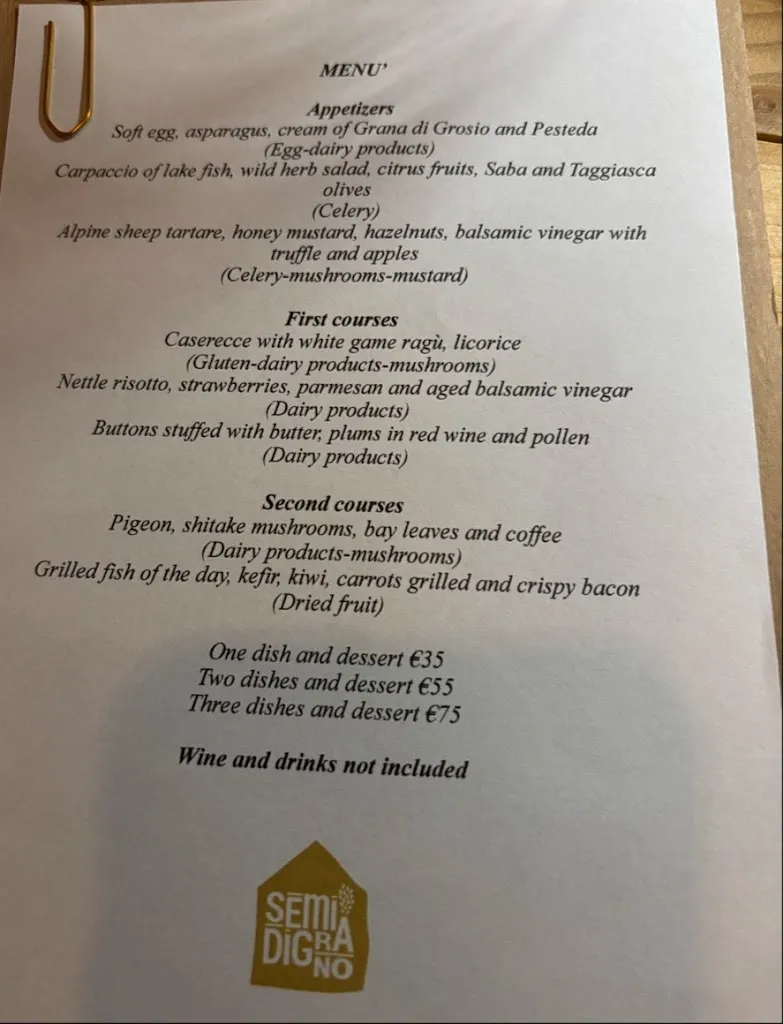 Menu_Semi di grano Home Restaurant_Bellano_immagine_1