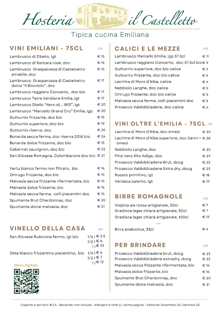 Menu_Hosteria Il Castelletto - Cucina Tipica Emiliana_Bettola-Zeloforomagno_image_1