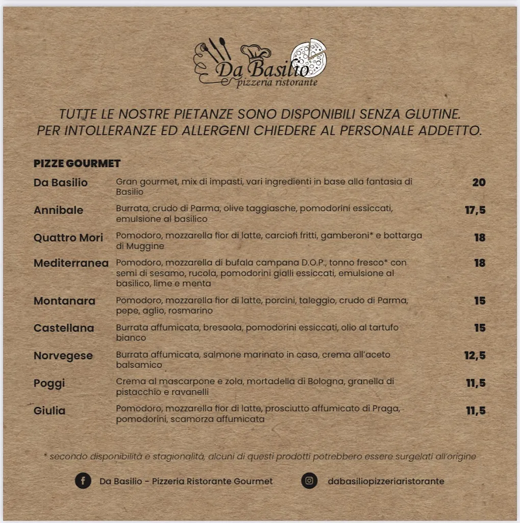 Menu_Da Basilio Pizzeria Ristorante Gourmet_Bolgare_image_4