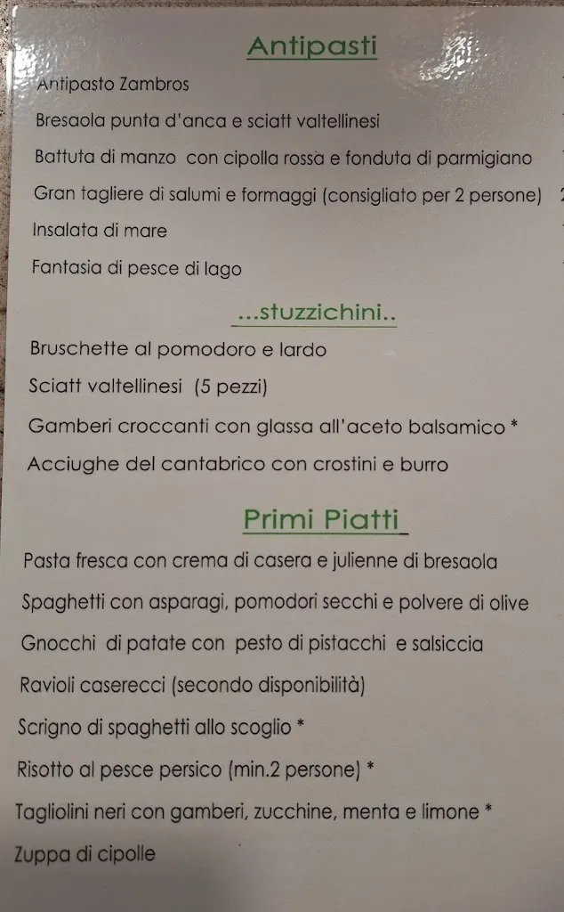 Menu_Trattoria Zambros - Pizzeria_Bosisio Parini_image_1