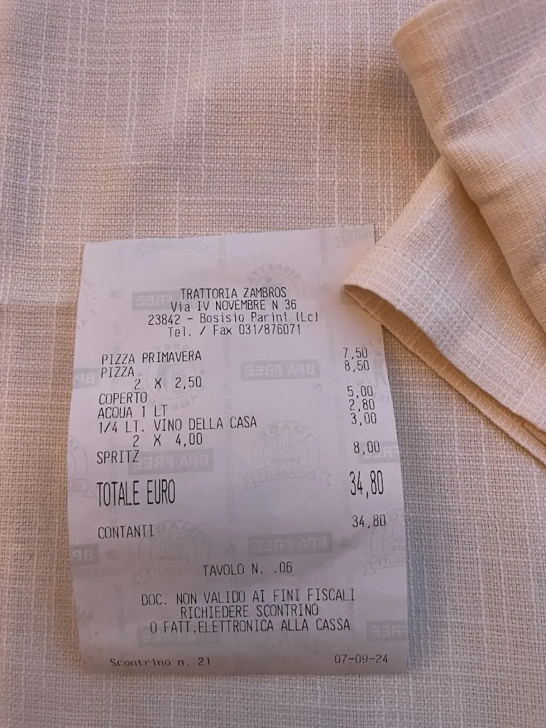 Nils Maier_Trattoria Zambros - Pizzeria_Bosisio Parini_review