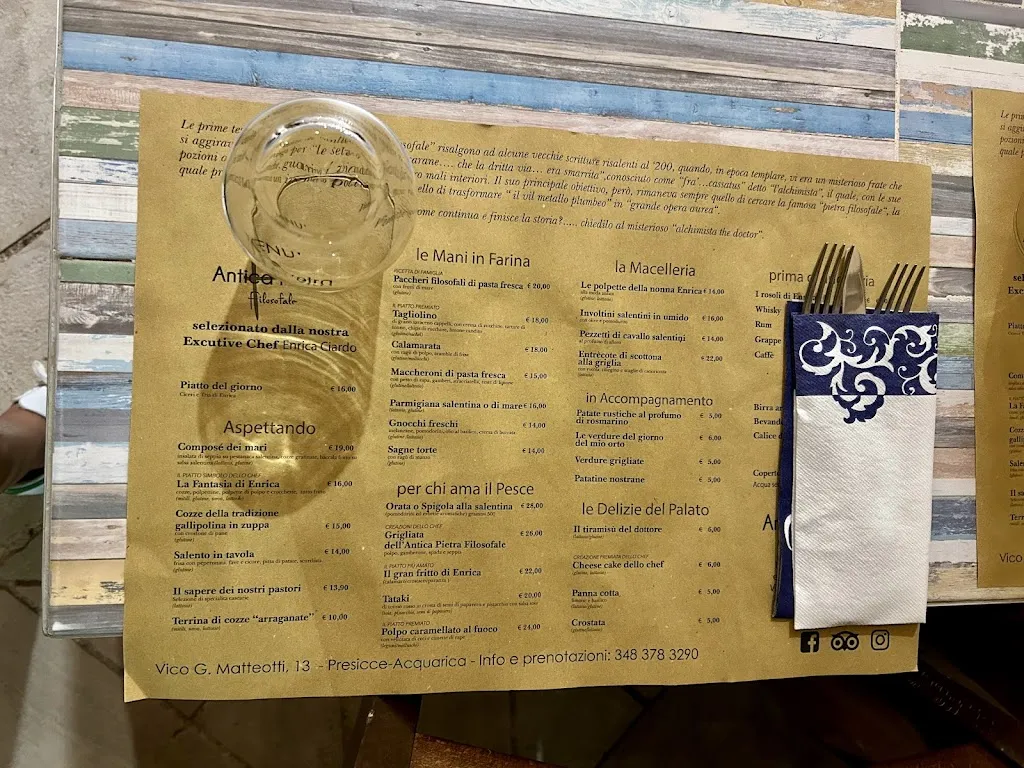 Menu_Antica Pietra Filosofale_Acquarica del Capo_immagine_2