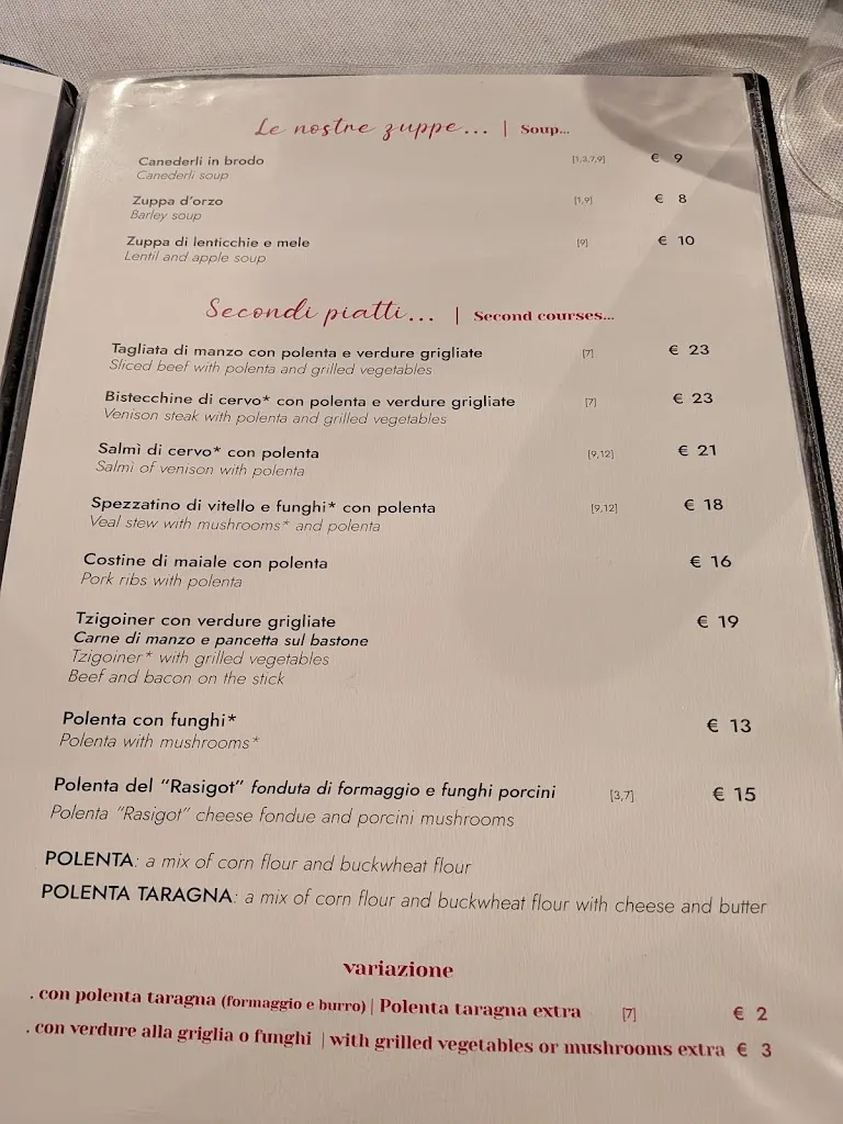 Menu_Ristorante tipico valtellinese La Rasiga Bormio_Bormio_immagine_1