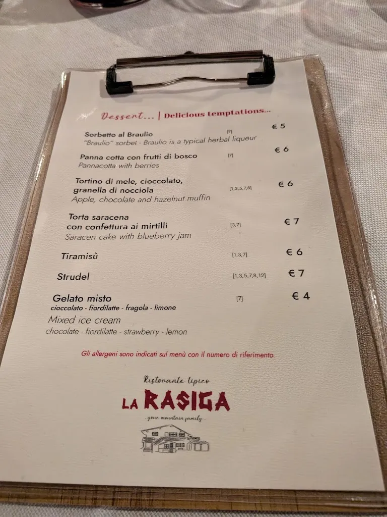 Menu_Ristorante tipico valtellinese La Rasiga Bormio_Bormio_immagine_4