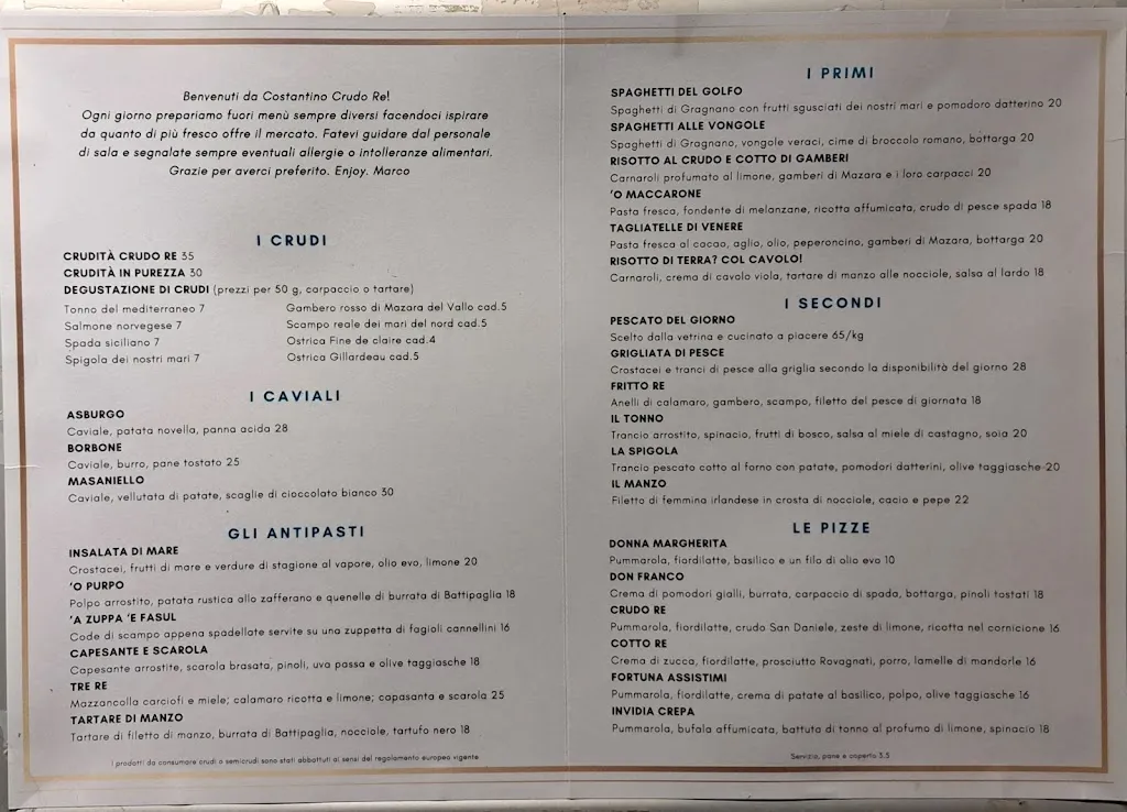 Menu_Costantino Crudo Re | Ristorante di Pesce_Brembate di Sopra_image_1