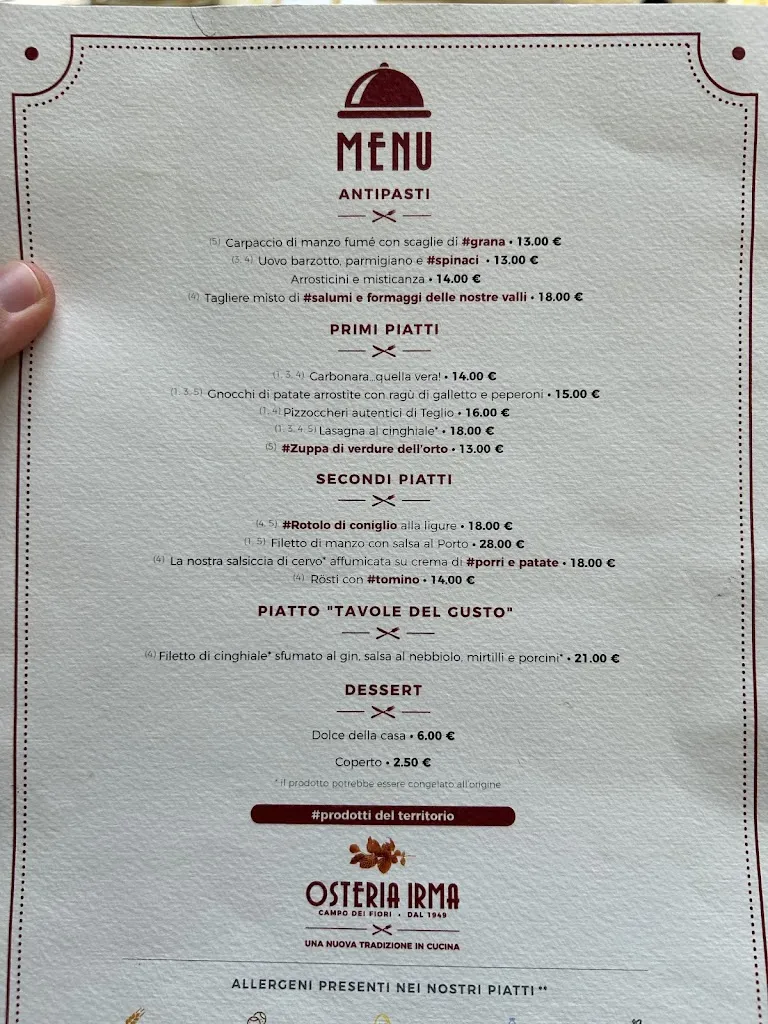 Menu_Osteria Irma_Brinzio_image_1