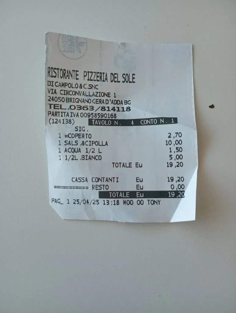 Roberto Zucca_Ristorante Pizzeria del Sole_Brignano Gera d'Adda_review