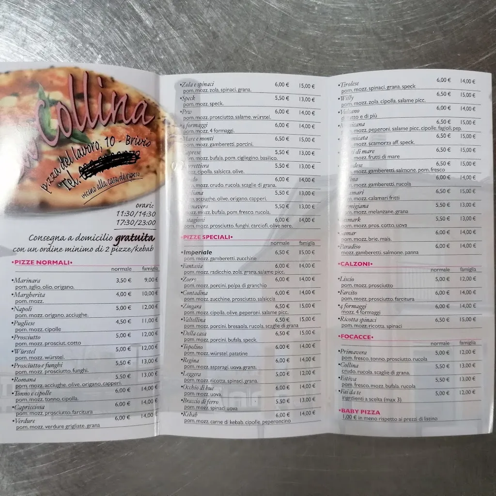 Menu_Pizzeria La Collina_Brivio_image_1
