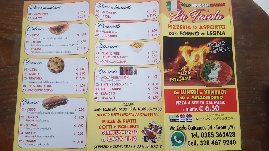 Menu_Pizzeria La Favola_Broni_image_1