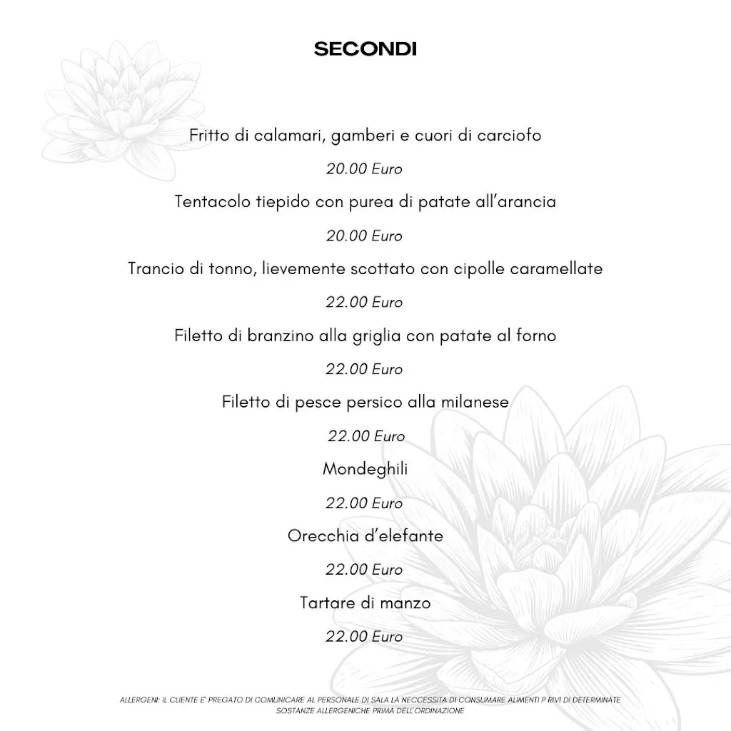 Menü_Ristorante Ninfea Cadrezzate_Cadrezzate_Bild_2