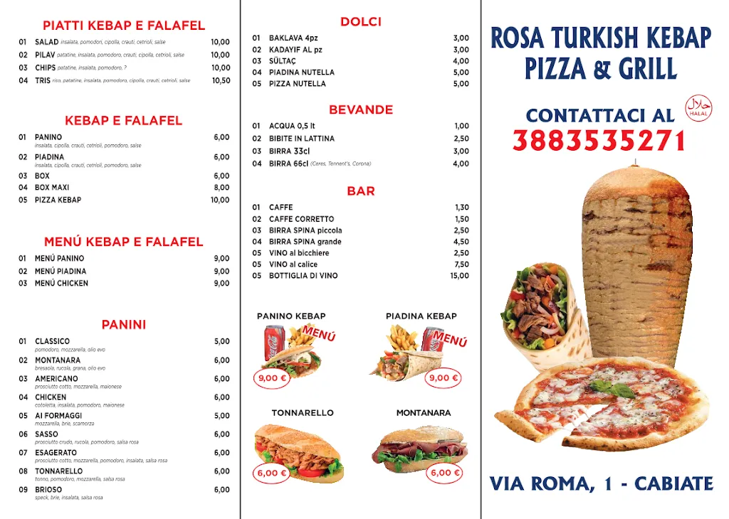 Menu_Rosa Turkish Kebap Pizza & Grill & Bar_Cabiate_immagine_1