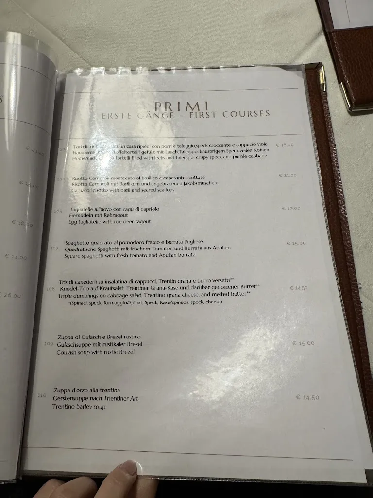 Menü_Residence Ristorante Pizzeria Kamerloy_Campitello_Bild_1