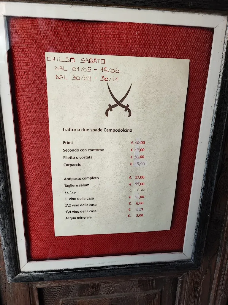 Menü_Trattoria Due Spade_Campodolcino_Bild_1