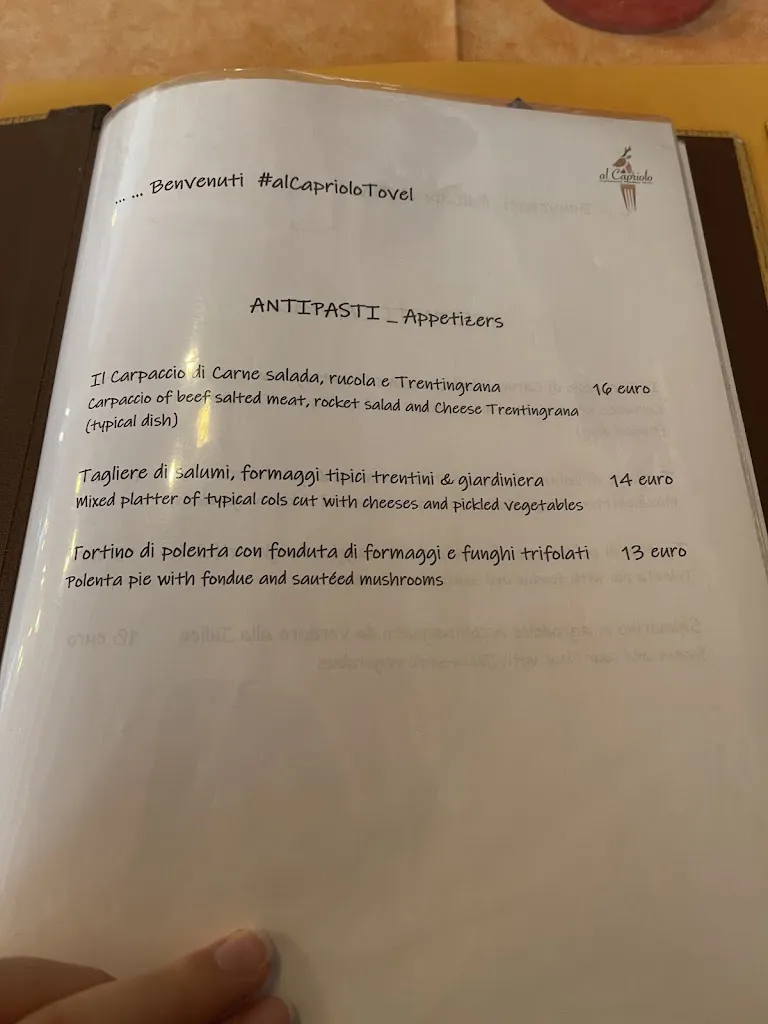 Menu_Ristorante & Pizzeria al Capriolo Tovel_Capriolo_immagine_3
