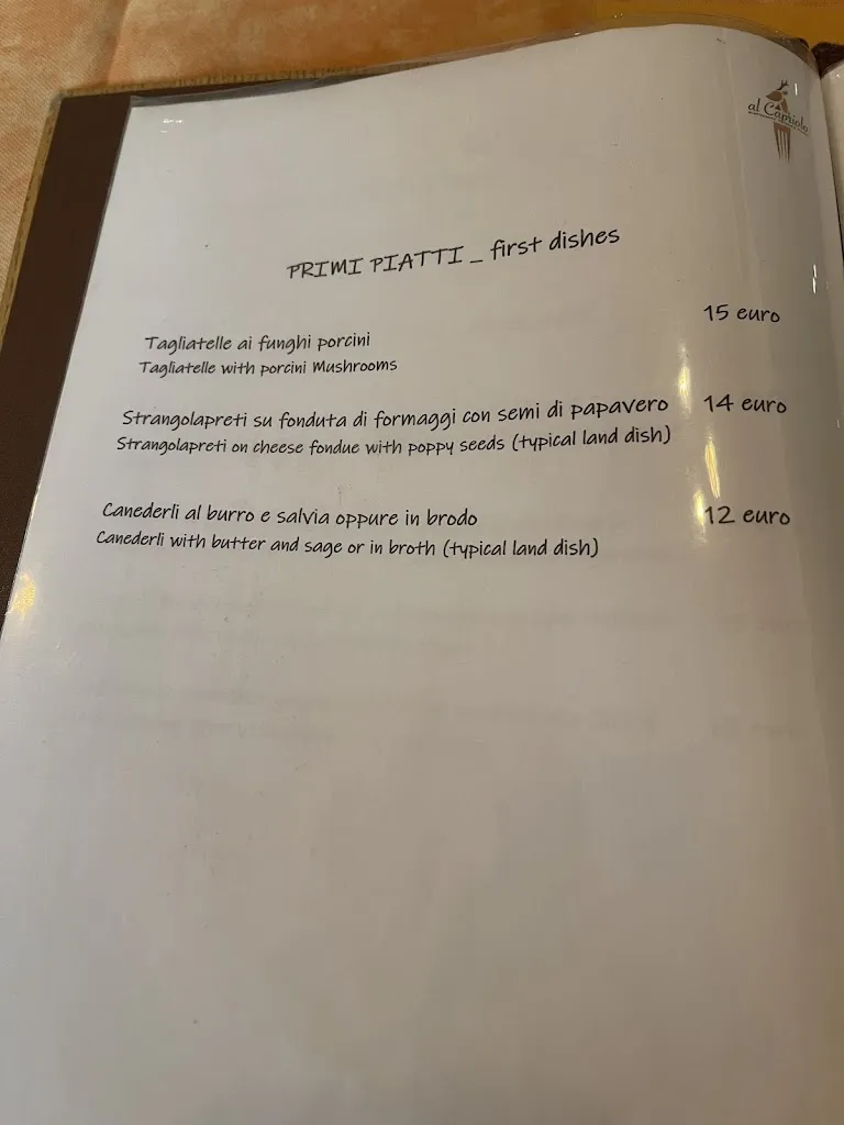 Menu_Ristorante & Pizzeria al Capriolo Tovel_Capriolo_immagine_4