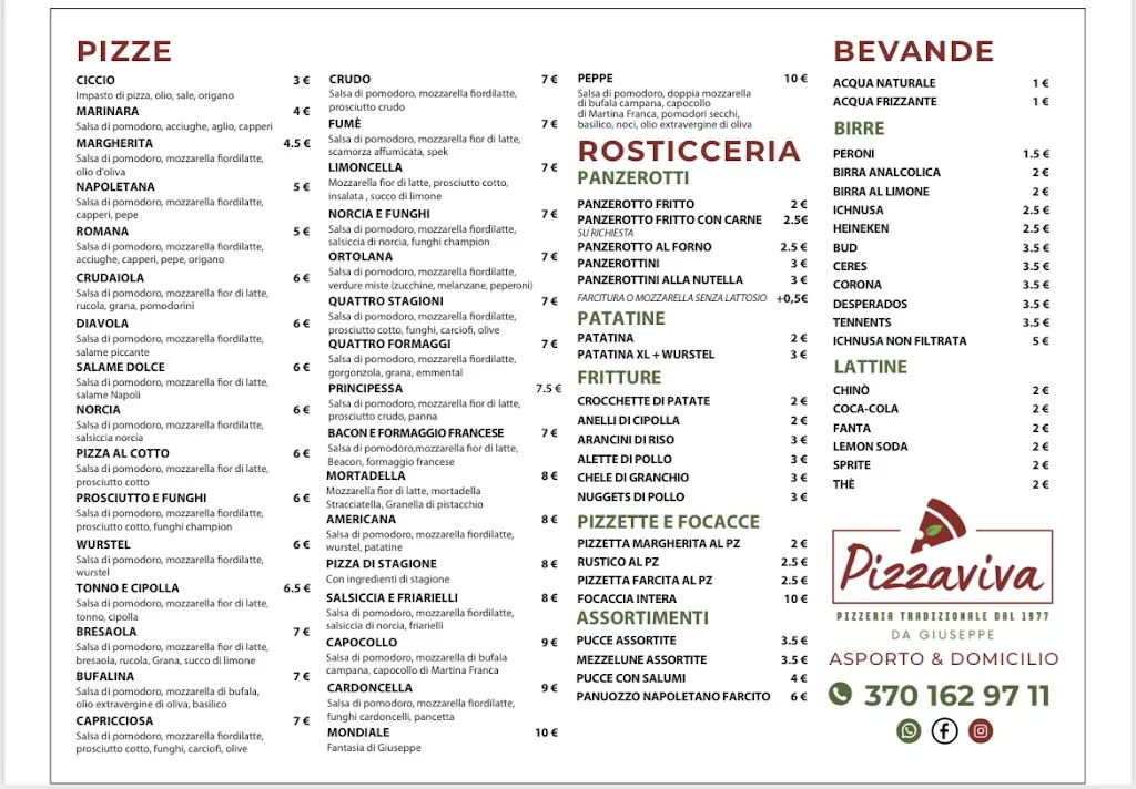 Menu_Pizzaviva - Pizzeria Tradizionale dal 1977 da Giuseppe_Acquaviva delle Fonti_image_1