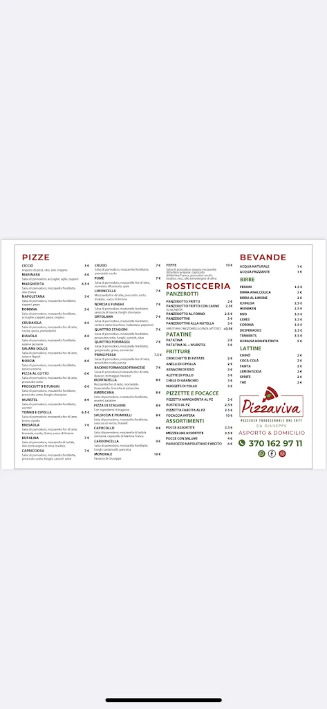 Menu_Pizzaviva - Pizzeria Tradizionale dal 1977 da Giuseppe_Acquaviva delle Fonti_image_2