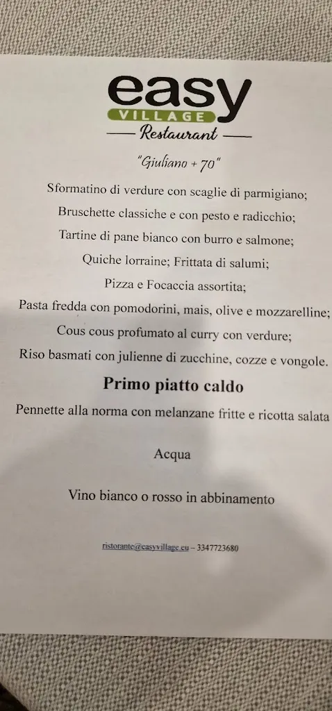 Menu_Easy Village Restaurant_Caronno Pertusella_image_1