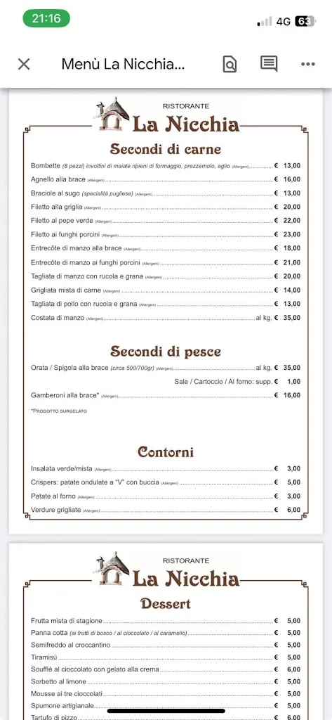 Menu_La Nicchia_Alberobello_image_3