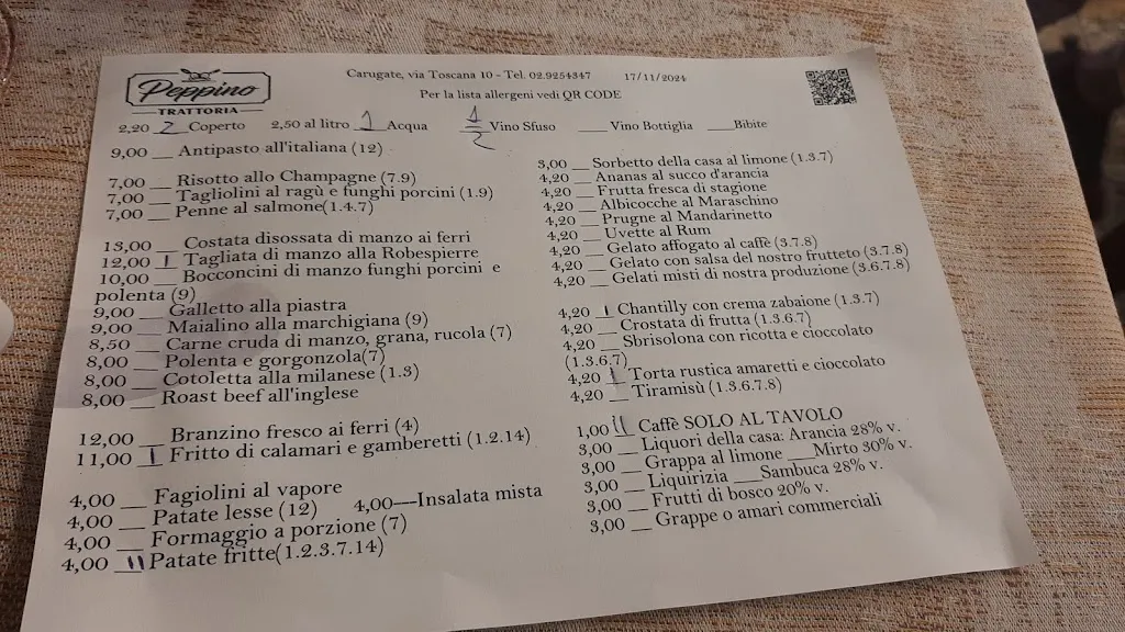 Menü_Peppino Ristorante_Carugate_Bild_2