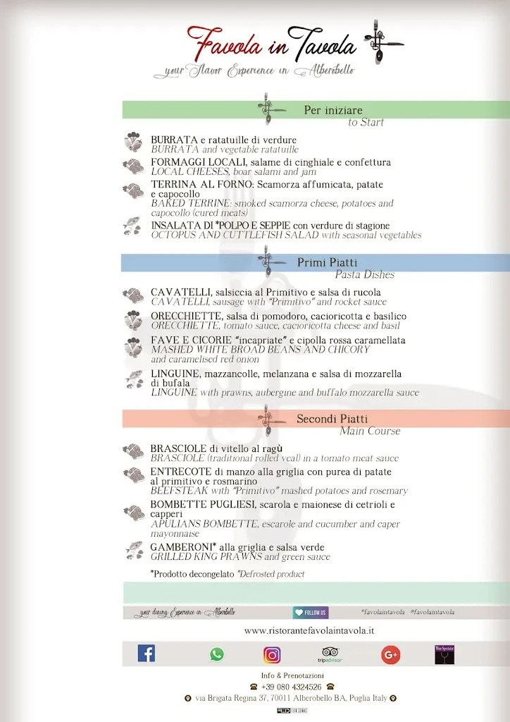 Menu_Favola in Tavola Ristorante Cucina & Vini_Alberobello_image_1