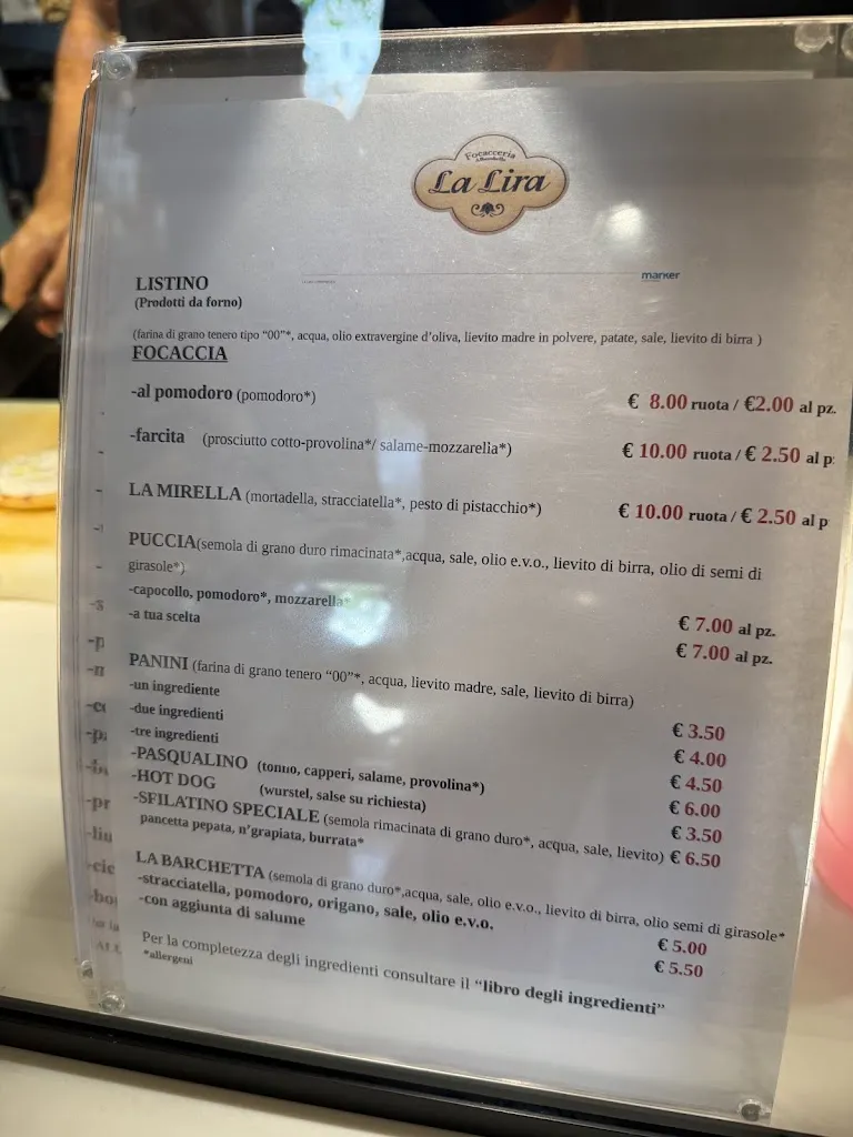 Menu_La Lira Focacceria_Alberobello_image_2