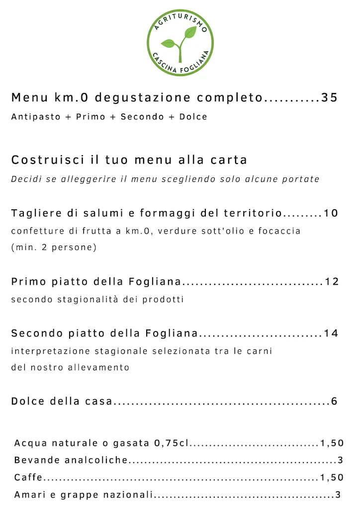 Menü_Agriturismo Cascina Fogliana_Cassina de' Pecchi_Bild_1