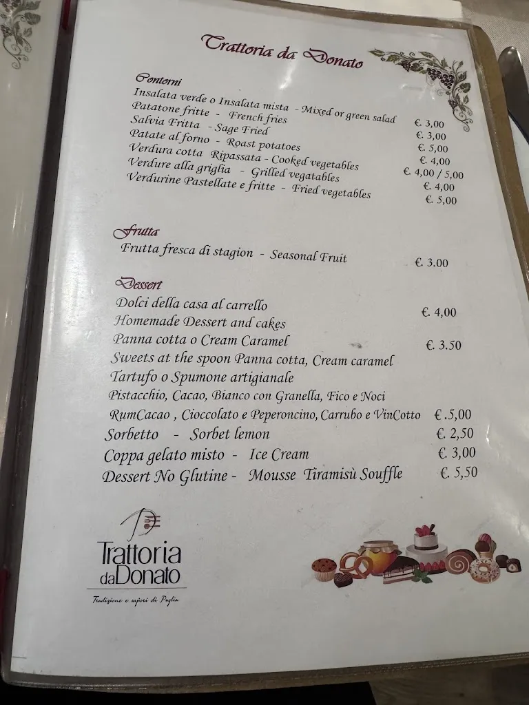 Menu_Trattoria Da Donato_Alberobello_image_1