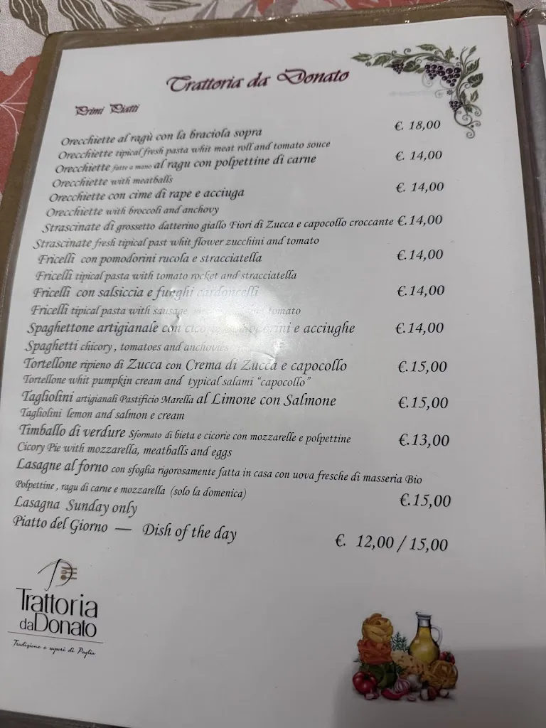 Menu_Trattoria Da Donato_Alberobello_image_2