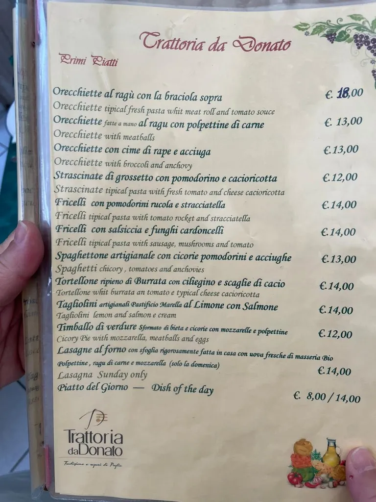 Menu_Trattoria Da Donato_Alberobello_image_3