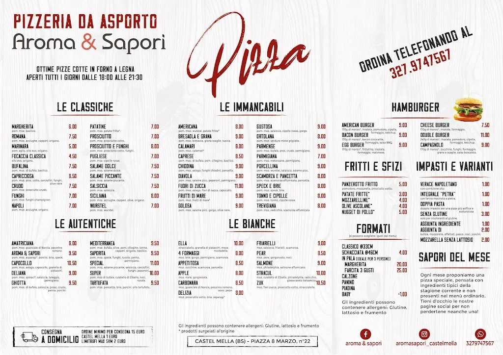 Menu_Aroma & Sapori Pizzeria_Castel Mella_immagine_1