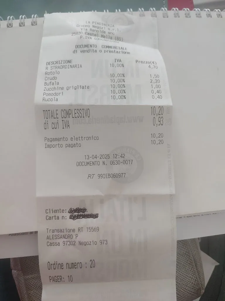 Sara S._La Piadineria_Castel Mella_recensione