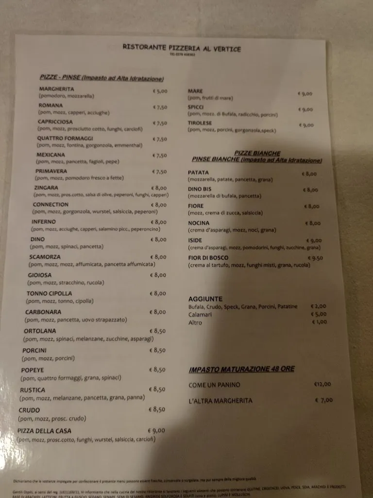 Menu_Pizzeria Ristorante Al Vertice_Castellucchio_image_2