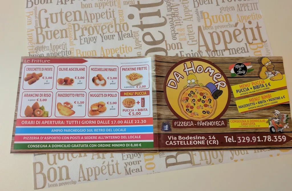 Menu_Pizzeria Paninoteca Da Homer_Castelleone_image_4