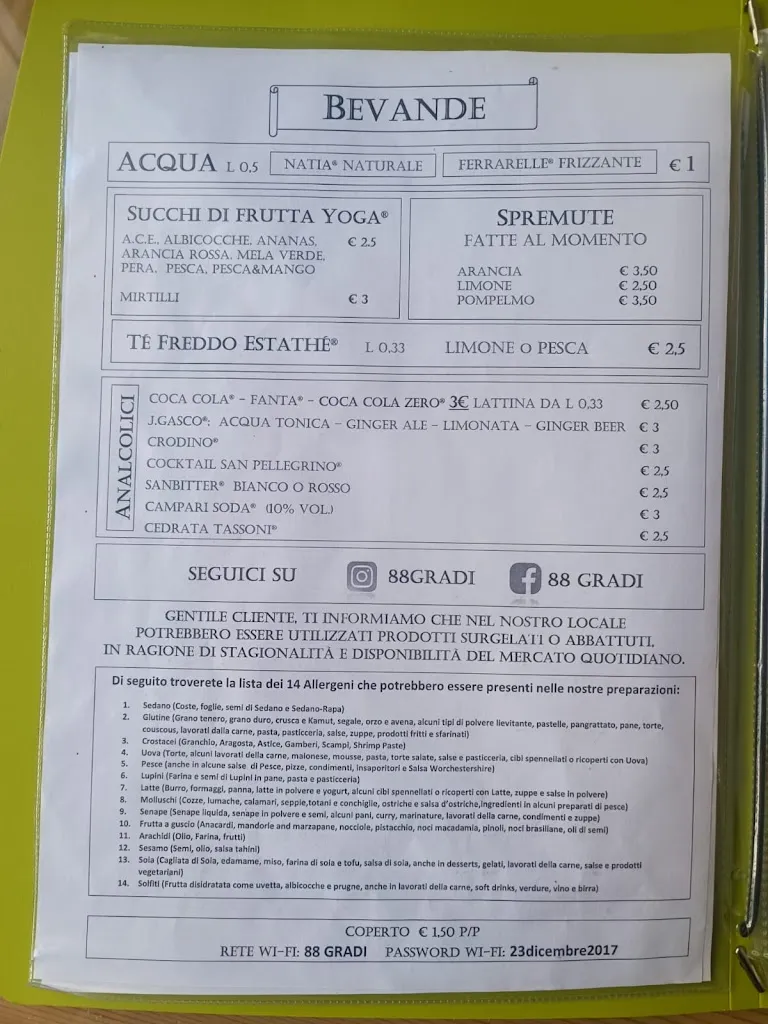 Menu_88 GRADI | Caffè & Gusto_Alberobello_image_1