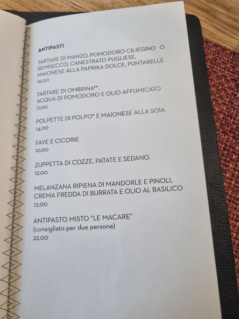 Menu_Le Macare Ristorante_Alezio_immagine_1