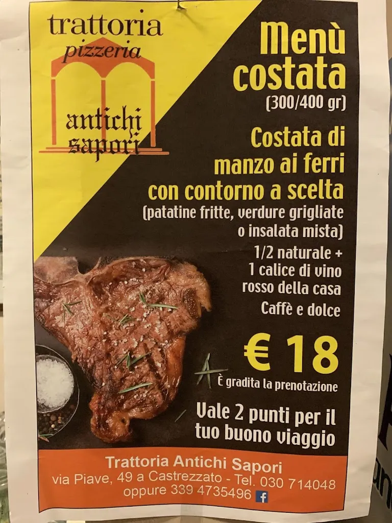 Menu_Trattoria Pizzeria Antichi Sapori di Righetti Cristina_Castrezzato_immagine_1