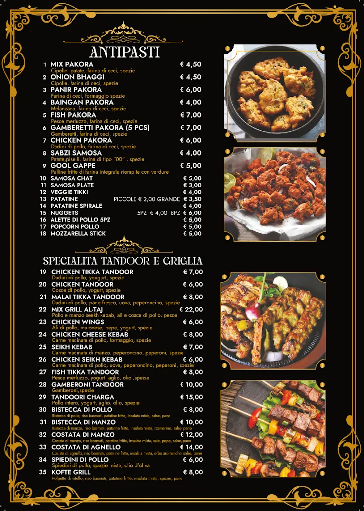 Menu_AL Taj Ristorante_Chiari_immagine_2