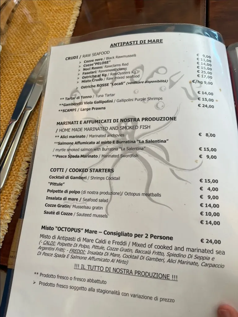 Trattoria OCTOPUS ....dal 2003, il sapore del mare!!!_Alliste_menu_image_1