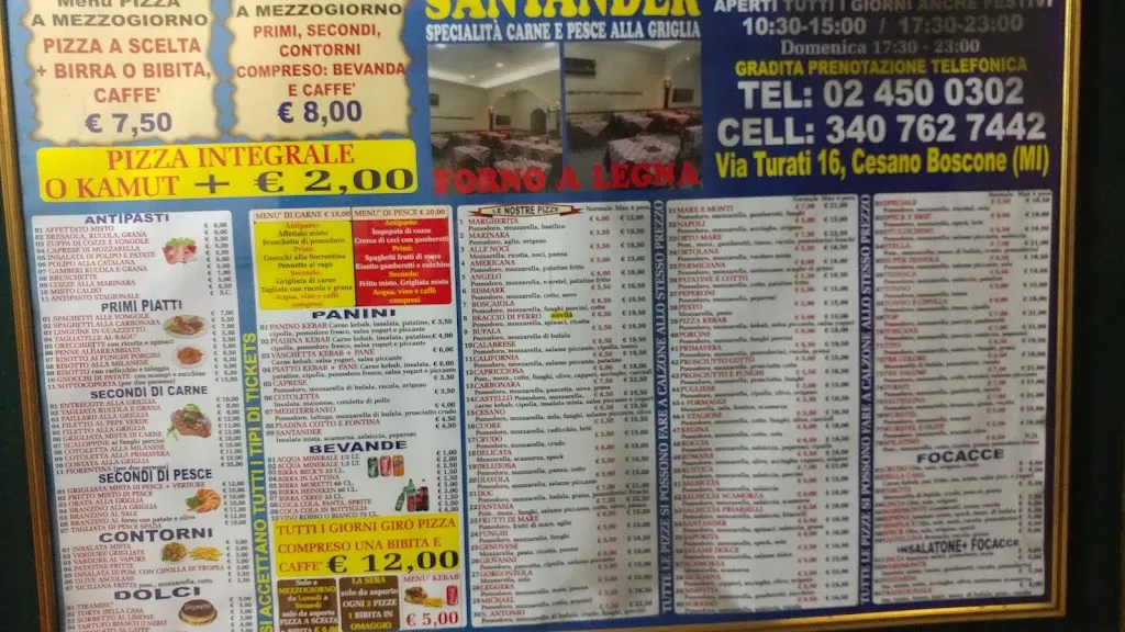 Menu_Ristorante Pizzeria Santander_Cesano Boscone_image_1