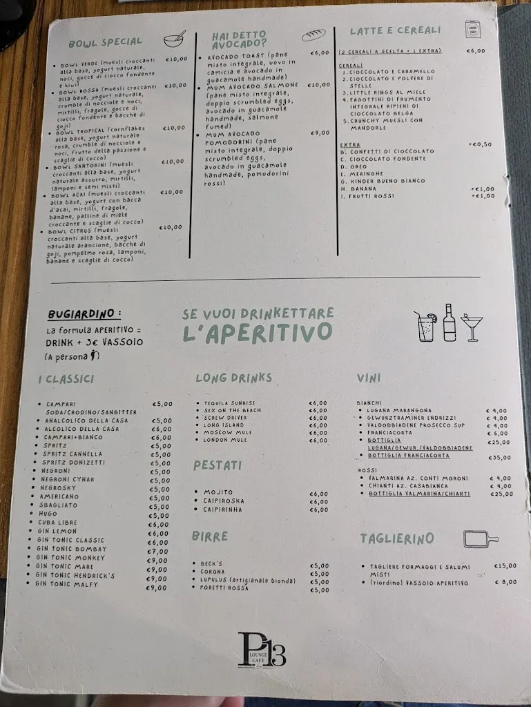 Menu_P13 Lounge Cafè_Chiuduno_image_3