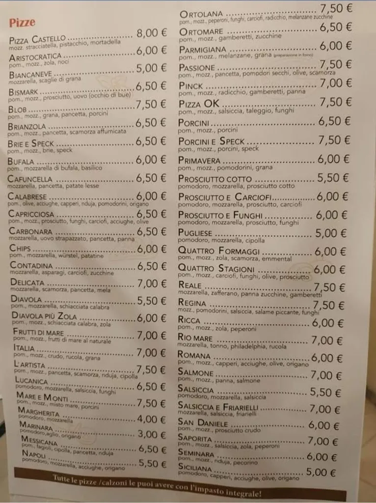 Menu_Pizzeria Rosticceria Castello_Cislago_image_2