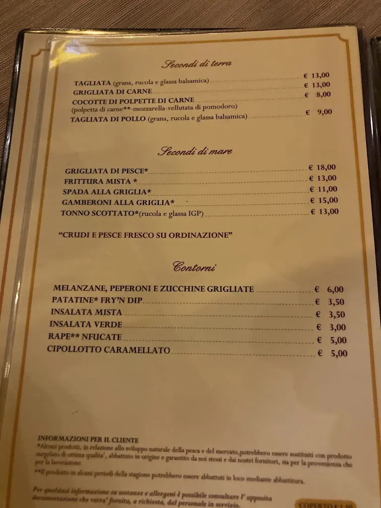 Menu_Trattoria, Pizzeria 