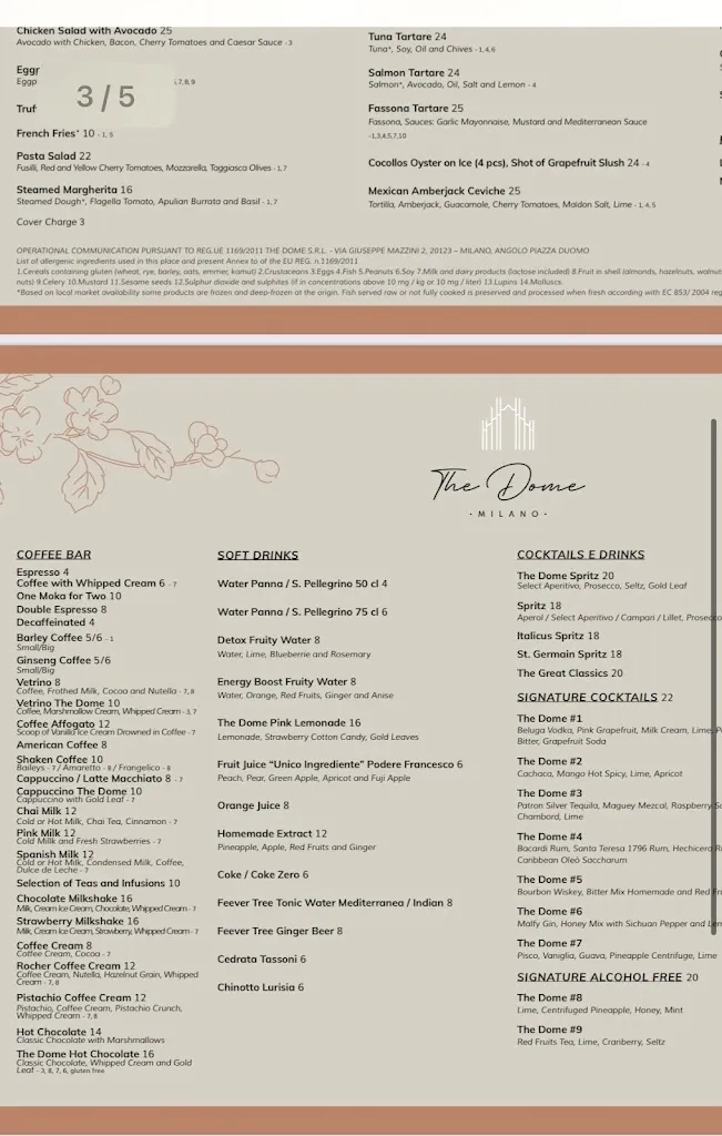 Menu_The Dome Milano | Italian Restaurant & Rooftop Bar_Città metropolitana di Milano_image_1